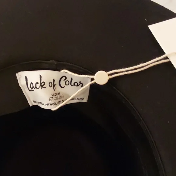 LACK OF COLOR THE PHOENIX FEDORA HAT BLACK SIZE 57CM(M) - Picture 11 of 15